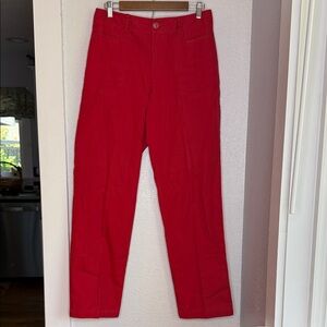 Liz Claiborne Michaela Red Cotton Pants Size 12 Parisian boss energy Trousers